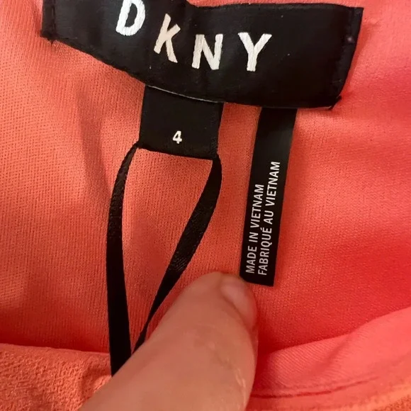 NWT DKNY Fit And Flare Peach Midi Sleeveless Dress Pockets Formal Casual Size 4 - Picture 15 of 15